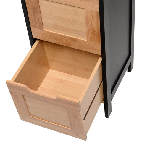 Rootz Bathroom Shelf Cabinet - Kitchen Storage - Bamboo MDF - Compact Organizer - 30 x 30 x 144.3 cm