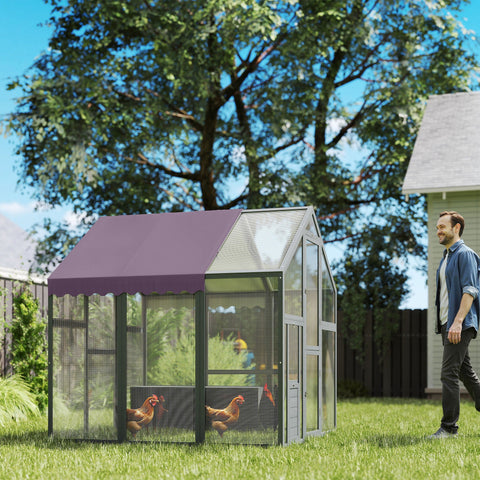 Rootz Chicken Enclosure - Chicken Coop - Poultry House - Waterproof Roof - 1.7 x 1.8 x 1.8m - For 6-8 Chickens