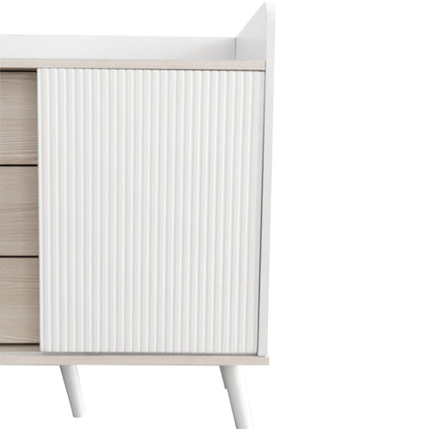 Rootz Modern Sideboard - Storage Cabinet - Elegant Buffet Table - Ample Storage - 117.5L x 40W x 80H cm