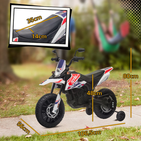 Rootz 12V Kids Motorcycle with Training Wheels - Electric Bike - Ride-On Toys - Smooth Ride - 106.5cm x 56cm x 80cm