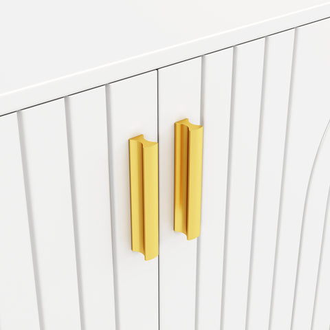 Rootz White Sideboard - Buffet Cabinet - Storage Unit - Elegant Design, Easy Cleaning, MDF, 152cm x 40cm x 75cm