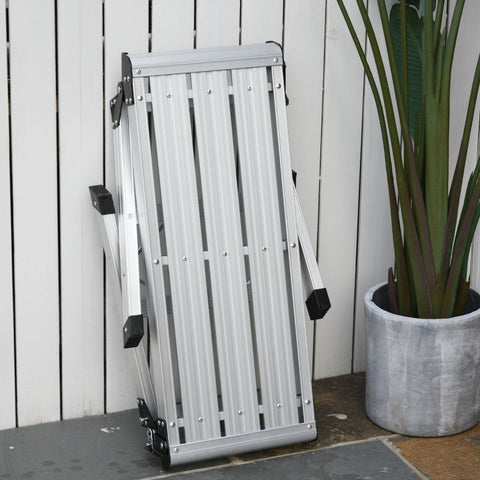 Rootz Opvouwbare opstapbank - Aluminium werkplatform - Draagbare opstapkruk - Hoog draagvermogen - Lichtgewicht - Veiligheidsvoorzieningen - 109 cm x 40 cm x 50 cm