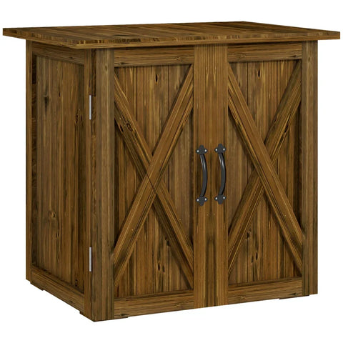 Rootz Garden Shed - Double Door - Magnetic Closures - Garden Cupboards - Weatherproof - Natural Wood - Brown - 77W x 55D x 72H cm