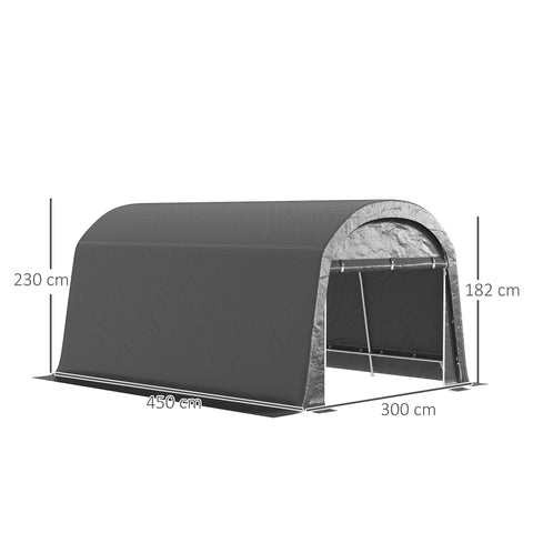 Rootz Garden Storage Tent - Tool Tent - Installable Garage - UV-Resistant - 300l x 450b x 230h cm - Grey