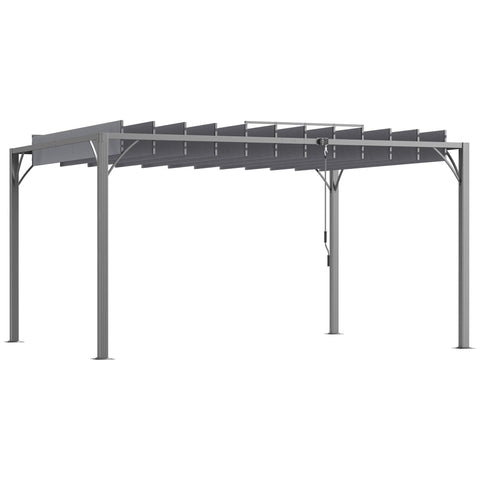 Rootz Bioclimatic Pergola 4x3m - Outdoor Shade - Adjustable Lamellae - UV 50+ Protection - Aluminum - 3.9m x 2.95m x 2.13m