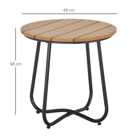 Rootz Garden Table - Elegant Round Table - Outdoor Dining Table - Durable Steel Frame - Adjustable Foot Pads - Slatted Design - Ø49 x 48H cm