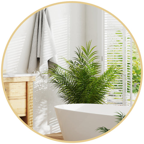 Rootz Round Bathroom Mirror - Wall Mirror - Gold Mirror - Easy Installation - Ø 70 x 2.5 cm