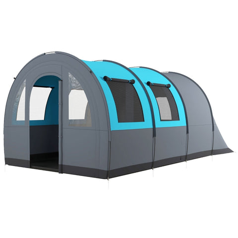 Rootz Camping Tent for Up to 6 People - Family Tent - Festival Tent - Maximum Comfort - Waterproof Protection - Convenient Lighting - 480L x 260W x 200H cm