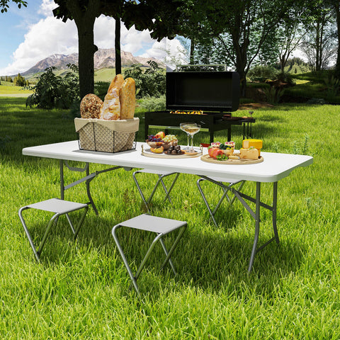 Rootz Folding Camping Table - Foldable Picnic Table - Portable Outdoors Table - Durable Design - 180cm x 74cm x 74cm