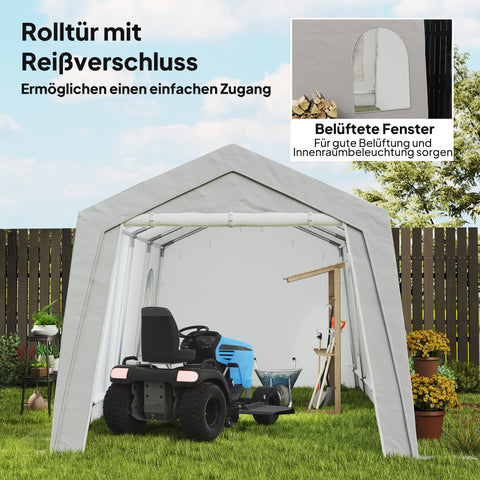 Rootz 3x6m Waterproof Garden Shed - Storage Tent - Outdoor Shelter - UV Resistant - Galvanized Metal Frame - 300x597x257cm