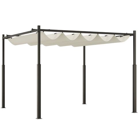 Rootz Pergola Gazebo - Garden Canopy - Outdoor Pavilion - UPF30+ Protection - 298cm x 298cm x 230cm - White- Black