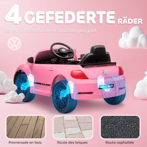 Rootz VW Beetle Kids Electric Car - Ride-On Vehicle - Children's Car - Remote Control - 97cm x 56.5cm x 46cm
