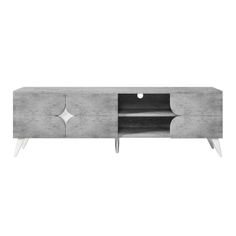 Rootz TV Cabinet with Open Compartments - Media Console - Entertainment Unit - Cable Management - 160cm x 40cm x 51cm