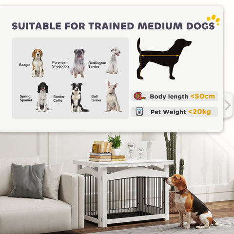 Rootz Dog Cage Side Table - Pet Lock - Dog Park - Ventilated Design - 82.5 x 57.5 x 59.5 cm