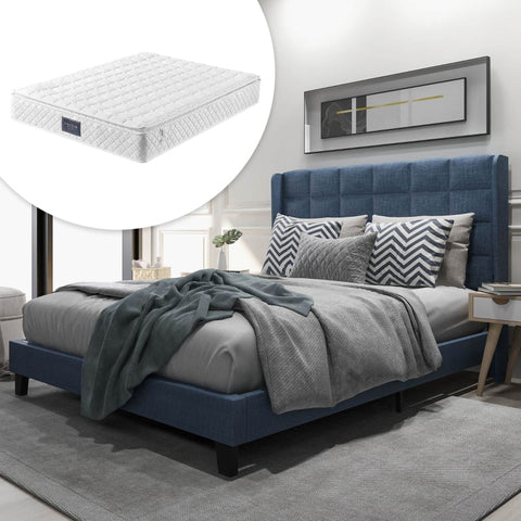 Rootz gBed - Spring Mattress Bed - Double Bed Set - Breathable Cover - User Weight 200kg - 146 x 208 x 111 cm