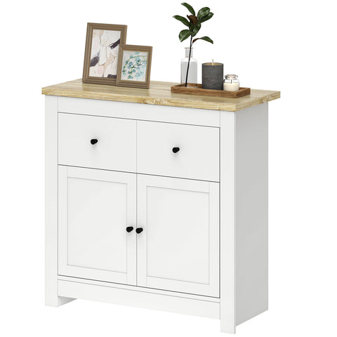 Rootz White Chest of Drawers - Sideboard - Storage Cabinet - Soft-Close Doors - 80cm x 35cm x 67cm