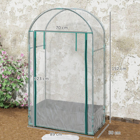 Rootz Mini Garden Greenhouse - Balcony Greenhouse - Plant Protective Shelter - Reinforced Plastic Cover - 89cm x 50cm x 152cm