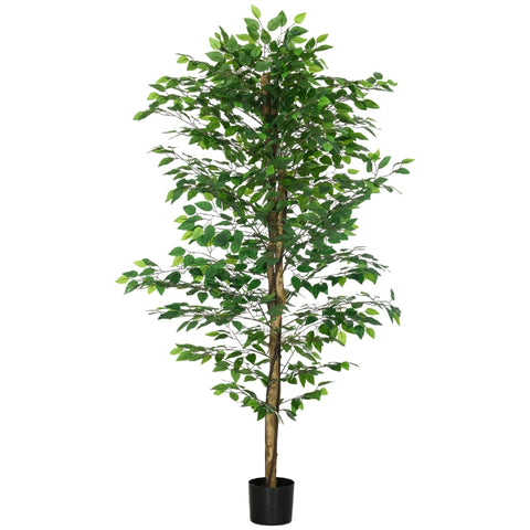 Rootz Artificial Fig Tree - Ficus Plant - Fake Tree - Realistic Appearance - No Maintenance - 180cm - Ø17.5 x 14.5 cm. Bring Nature Indoors!