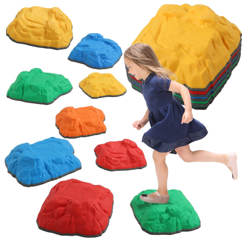 Rootz Balance Kicking Stones Set - Non-Slip Stepping Stones - Coordination Toys - Indoor/Outdoor Fun - 32x30x13.5cm & 27x25.5x9.7cm