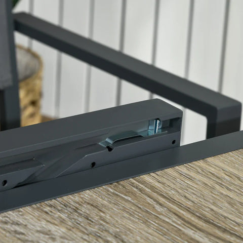 Rootz Uitschuifbare Tuintafel - Buiteneettafel - Gemakkelijk schoon te maken - Aluminium frame - Houtlook - Beige - 160 x 80 x 75 cm