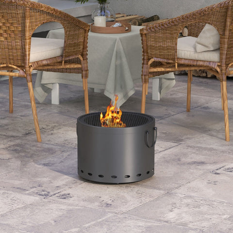 Rootz Smokeless Fire Bowl - Outdoor Fire Pit - Metal Burning Bowl - Clean & Smoke-Free - 38cm x 27cm