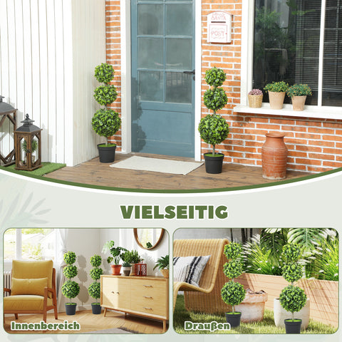 Rootz Artificial Plant Set - Faux Greenery - Decorative Potted Plants - Low Maintenance - 100cm x Ø20cm x 17cm