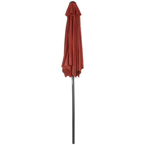 Rootz Parasol Umbrella - Beach Screen - Balcony Shade - Quick Open - Ø1.96 x 2.04m - Red