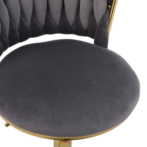 Rootz Bar Chair - Swivel Seat - Height Adjustable - Velvet Comfort - 46.9cm x 51.9cm x 102.9cm