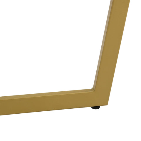 Rootz Luxurious Coffee Table Set - Marble Look - Elegant Nesting Tables - Adds Style - 70x70x45cm & 50x50x40cm - Gold Frame - L-shaped Design