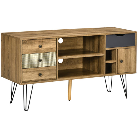 Rootz TV Stand - Entertainment Unit - Media Console - Modern Design - 2 Cable Ducts - Hairpin Legs - 120cm x 39cm x 64cm
