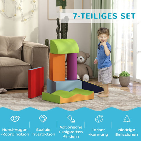 Rootz Soft Building Block Set - Foam Blocks - Interactive Toy - Stimulates Creativity - Multicolored - 40cm x 40cm x 20cm