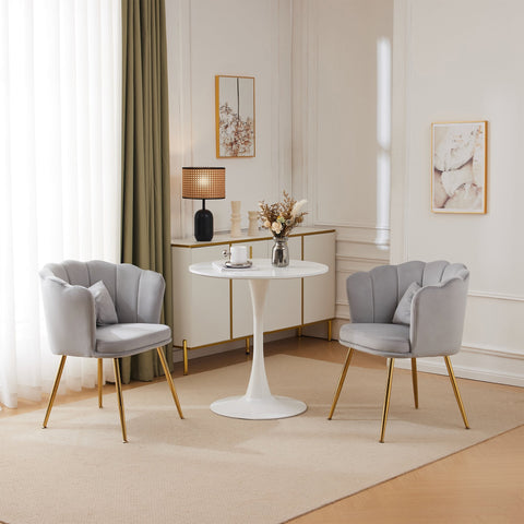 Rootz 2 Piece Set Padded Dining Chairs - Upholstered Chairs - Velvet Chairs - Ergonomic Comfort - 63cm x 58cm x 77cm