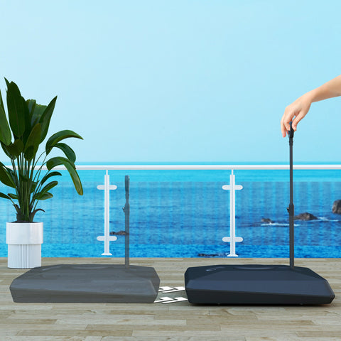 Rootz Umbrella Stand - Parasol Base - Fillable Umbrella Holder - Adjustable Wheels - 95cm x 95cm x 117cm - Black