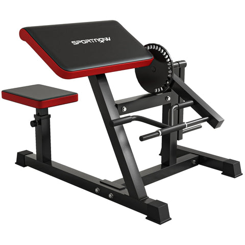 Rootz Curl Bench Machine - Bicep Curl Station - Tricep Extension - Customizable Workout - 25 Angle Settings - Weight Plates - Compact Design - 105L x 95W x 80H cm