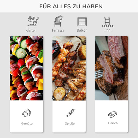 Rootz Houtskoolgrill BBQ - Buitengrill - Draagbare BBQ - Duurzaam roestvrij staal - Ruim kookoppervlak - Veelzijdige kookopties - 104L x 30W x 68H cm