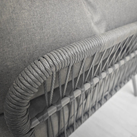 Rootz Outdoor Seating Group - Double Sofa - Garden Sofa - Boho Style - 1 Corner Sofa - 1 Side Table - Light Gray - 125cm x 77cm x 82cm