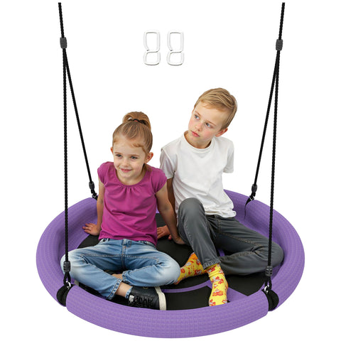 Rootz Nestscarkel Round Garden Swing - Children's Swing - Basket Swing - 150kg Capacity - Ø98 x 190h cm