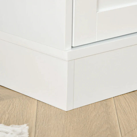 Rootz Book Case - Wall Shelf - 2 Shelves - Bedroom - Living Room - Cabinet Shelves - Elegant Look - High Quality MDF Board - Tempered Glass - White - 76L x 40W x 178.5H cm