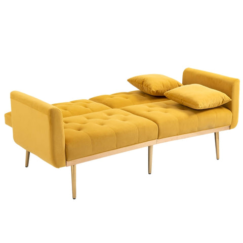 Rootz Velvet-Look 3-Seater Sofa - Sleeper Sofa - Sofa Bed - Multi-Position Backrest - 161.97cm x 77.97cm x 79.98cm