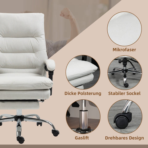 Rootz Massage Office Chair - Swivel Chair - Executive Chair - Lumbar Heat - 65cm x 72cm x 109-117cm