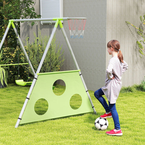 Rootz Children's Swing Set - Rock Seats - Playground Equipment - Weatherproof - 238cm x 180cm x 182cm