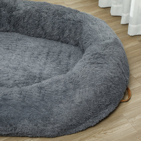 Rootz Dog Bed - Pet Couch - Washable Covers - Dual Comfort - 175cm x 115cm x 35cm, Grey