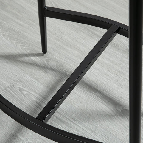 Rootz Set of 2 Bar Stools - Industrial Chairs - Curved Seat Furniture - Steel Footrest - 48.5 x 38.5 x 68.5 cm Brown Black