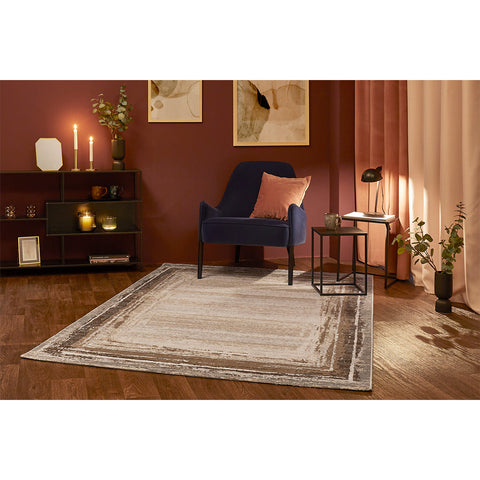Rootz Short-Pile Woven Carpet - Cream-Brown Rug - Elegant Durable Mat - Soft Touch - 230cm x 160cm x 0.9cm
