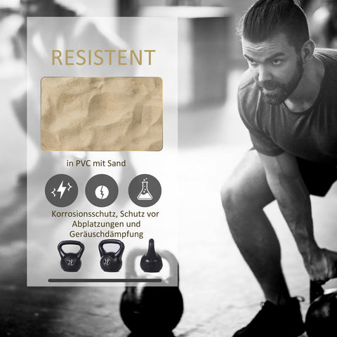 Rootz Kettlebell Dumbbell 10kg - Heavyweight Fitness Tool - Strength Training Equipment - Sand Filled - 25cm x 19cm x 28cm - Black