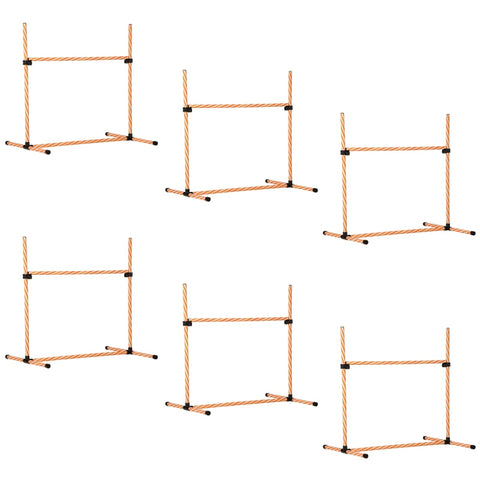 Rootz Dog Agility Set - 6 Piece Hurdles - Pet Training Equipment - Adjustable Height - Carry Bag Included - Promotes Bonding - 97.5cm x 67cm x 93cm