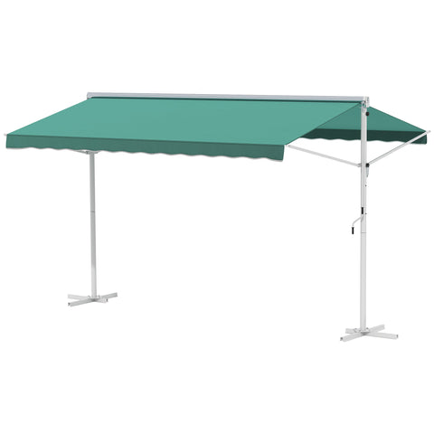 Rootz Double Desk Sail - Retractable Sunshade - Awning Shelter - Waterproof Metal & Polyester - 3m x 2.95m x 2.6m