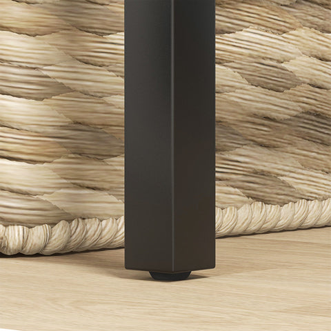 Rootz Modern Desk - Writing Table - Office Desk - Storage Space - 106W x 51.5D x 102.5H cm - Black Metal Frame & Wood Particles