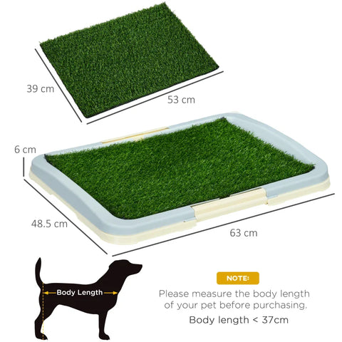 Rootz Dog Toilet - Puppy Toilet - 2 Layers - Artificial Grass - Reusable - Puppy Training Pad - Green + White - 63 x 48.5 x 6 cm
