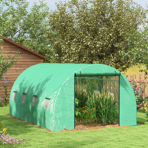 Rootz Garden Greenhouse Tunnel - Growhouse - Plant Shelter - Boost Crop Yield - 399L x 298W x 198H cm Reinforced Steel + PE